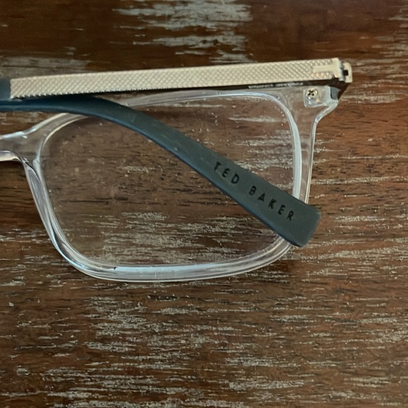 Ted Baker TFM008 Cry 56-17-140 Crystal silver clear full rim eyeglasses w/case - Picture 4 of 16